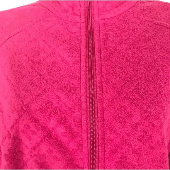 Lands’ End Textured Print Fleece Full ZIP Jacket - Picture 3 of 6